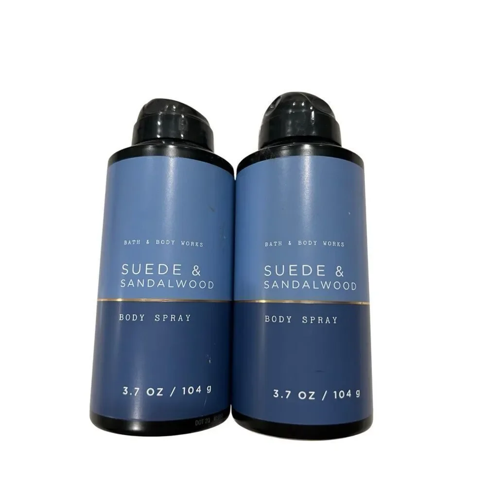 Set Of 2 Bath & Body Works Men's Suede & Sandalwood Body Spray Sz 3.7 fl oz NWOT